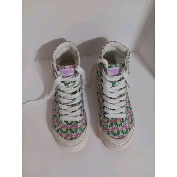 Rocket Dog Jazzin High Top Sneakers Women's 8.5 Pastel Floral Canvas Shoes Daisy - Picture 5 of 16